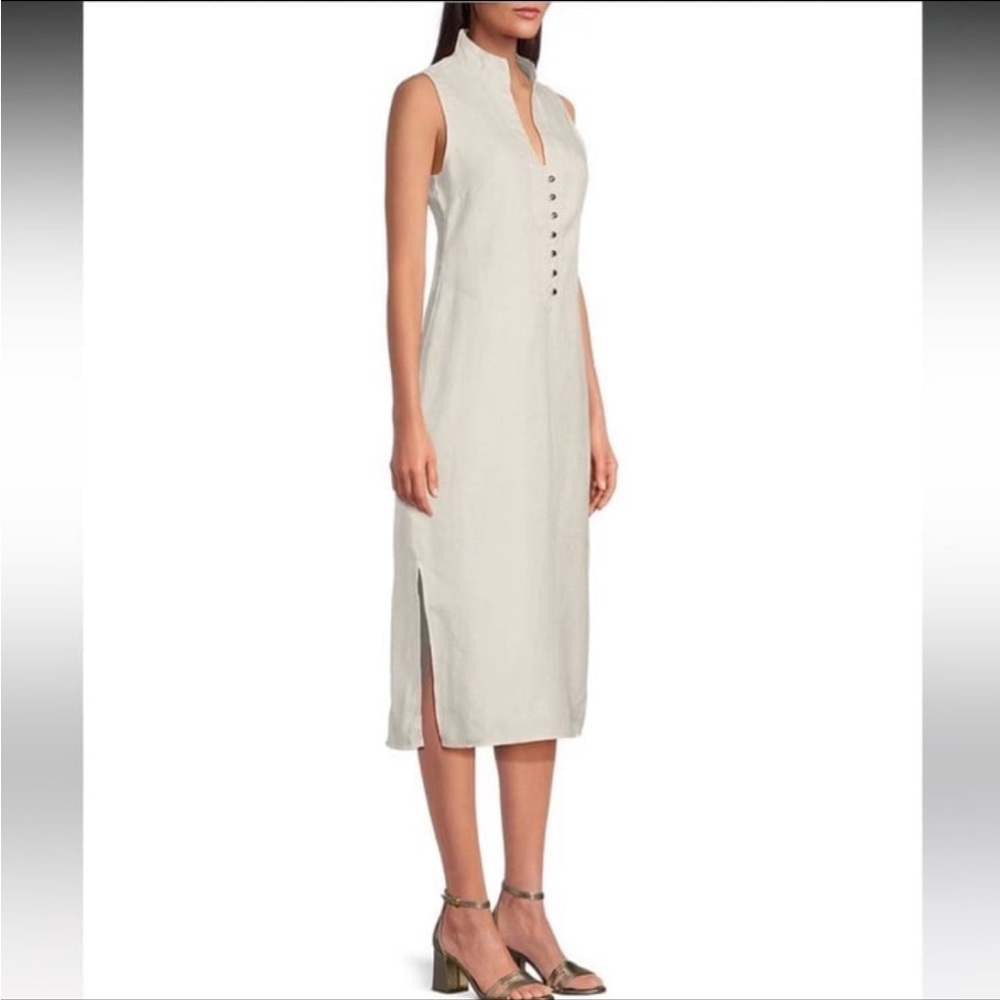Sail to Sable Sleeveless Cream Tunic Dress
